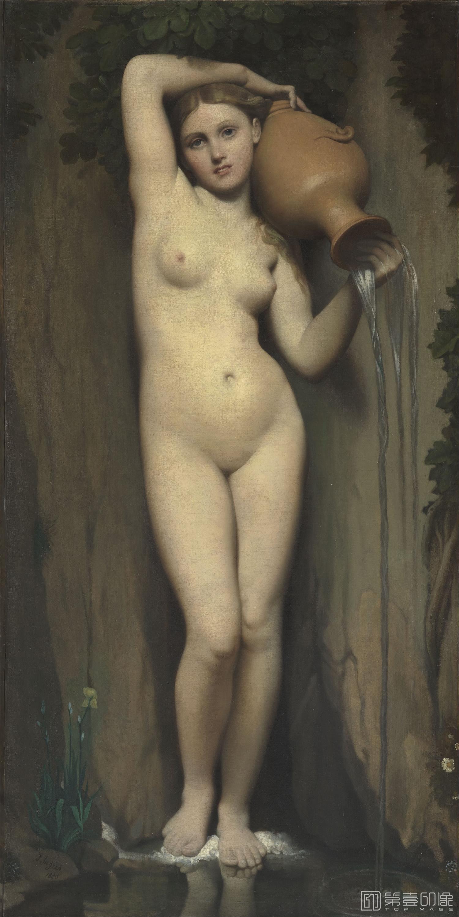 油画-巴黎奥赛博物馆-Jean Auguste Dominique Ingres-The Spring-136